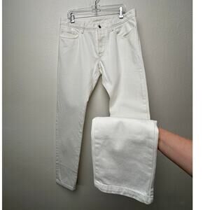 Moncler Men's Slim Fit Ivory White Jeans 5-Pocket Denim Sz36